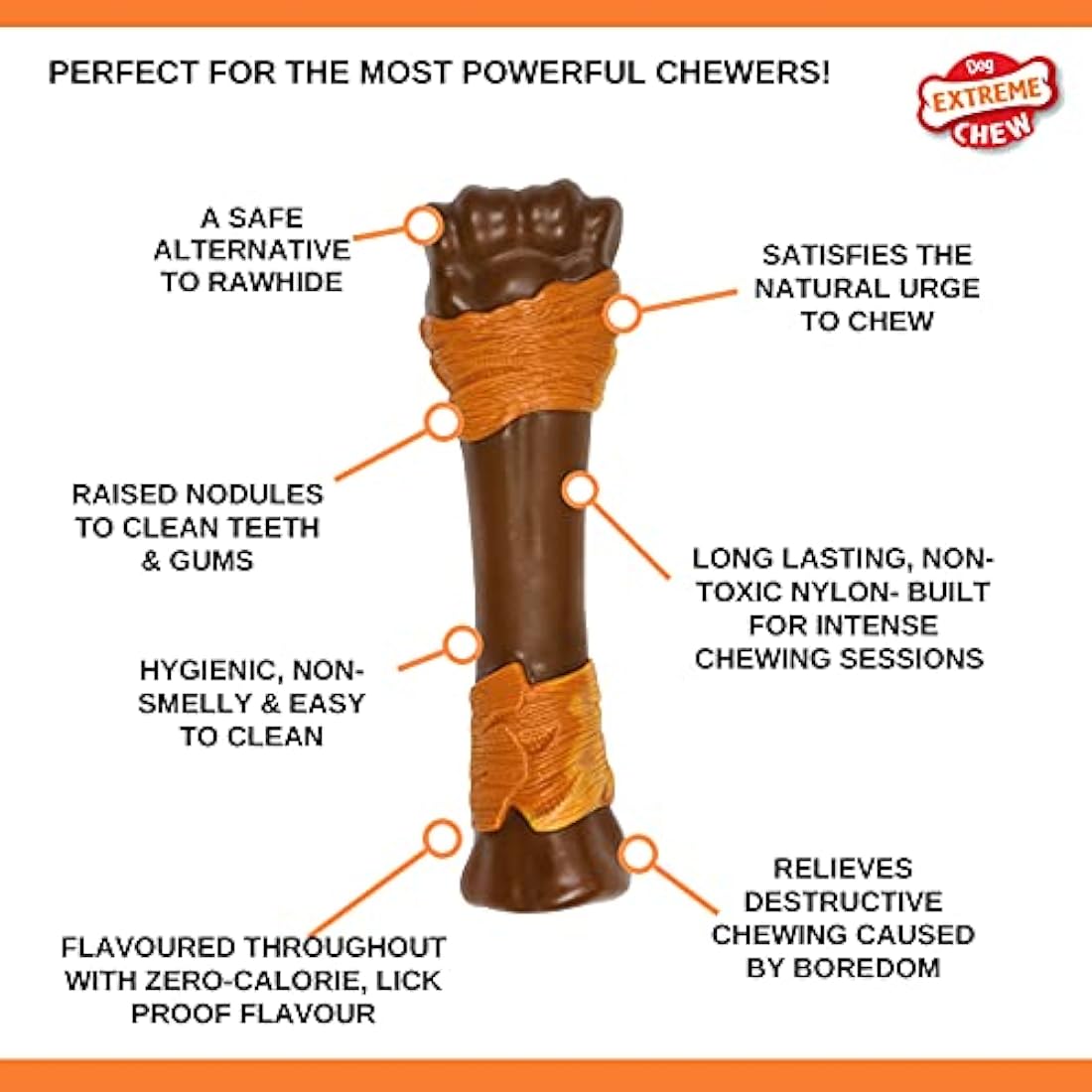 Nylabone Extreme Tough Dog Chew Toy | Duck Jerky | X-Large (Over 23kg)
