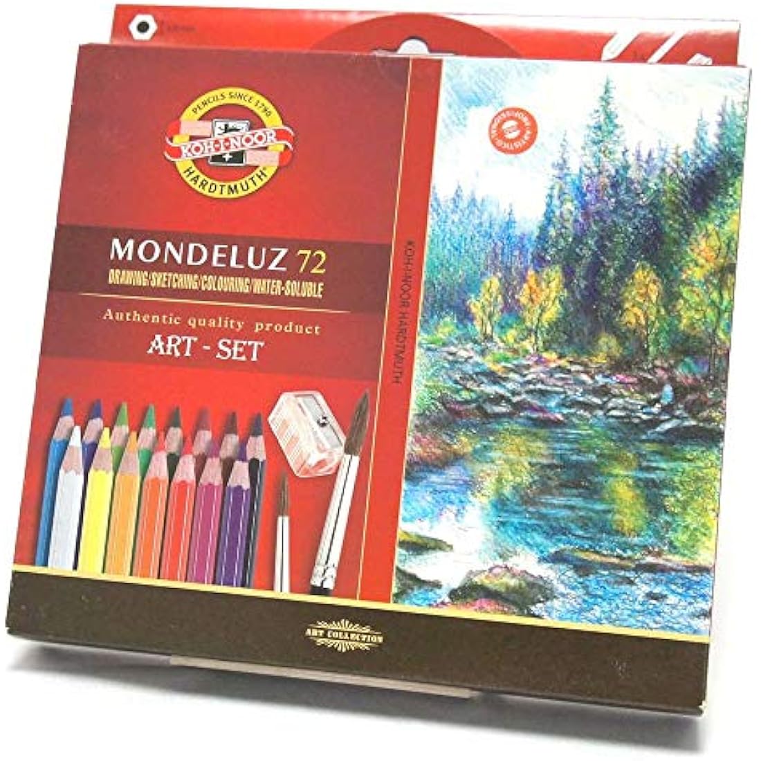 KOH-I-NOOR Aquarelle Coloured Pencils Set with Brushes - Pack of 72