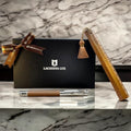 LACHIEVA LUX Walnut Wood Rollerball Pen and Ruler Bookmark Gift Set