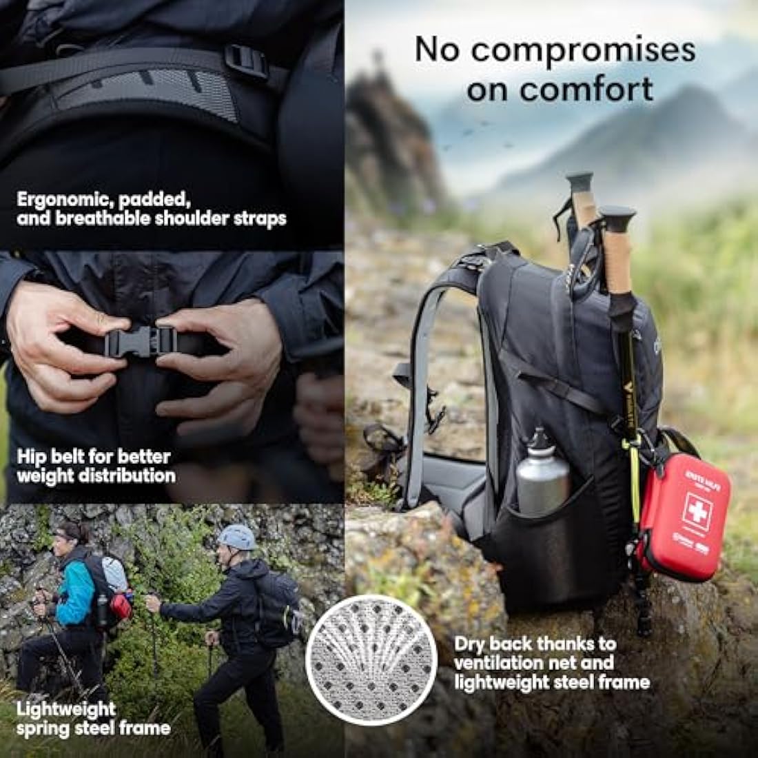 Otaro 20L Hiking Backpack – Ventilated Trekking Daypack with Rain Cover
