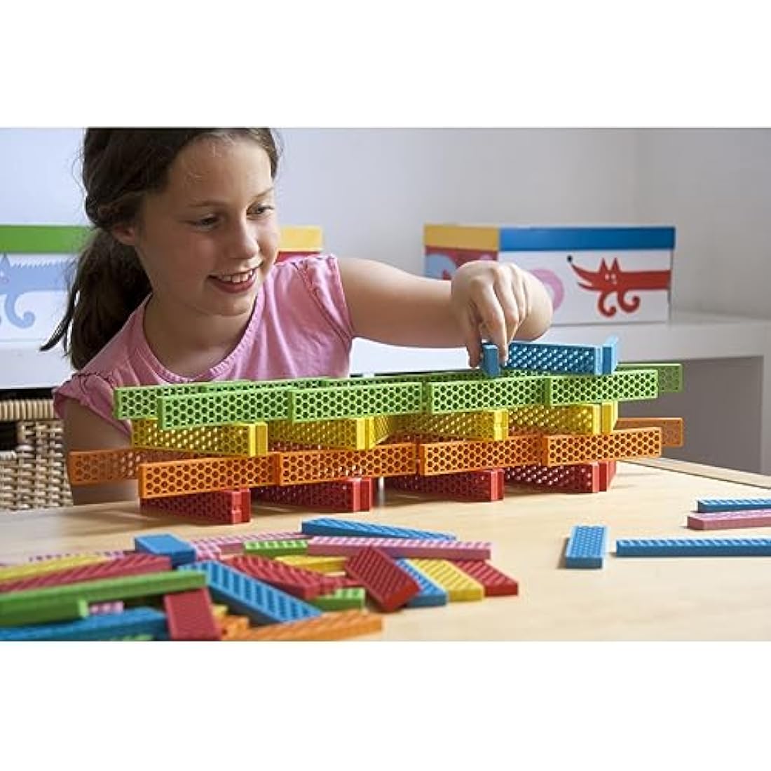 Bioblo Sustainable Wooden Building Blocks | 200 Piece Multi Mix Fun Box