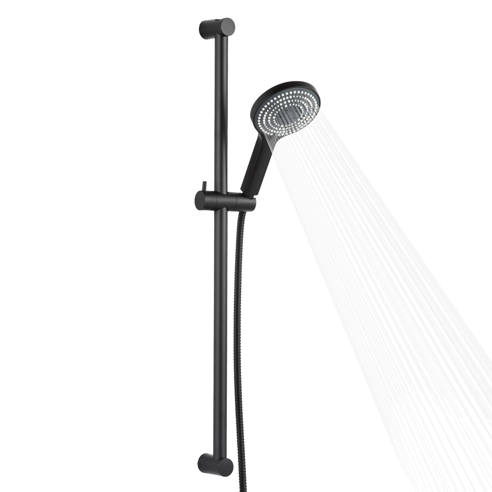OFFO Shower Slide Bar Set | 6-Mode High Pressure Handheld Shower, Matte Black