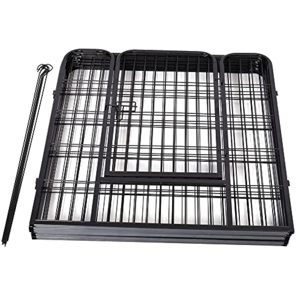 Bunny Business Heavy Duty 6 Panel Puppy Playpen - Gunmetal Grey