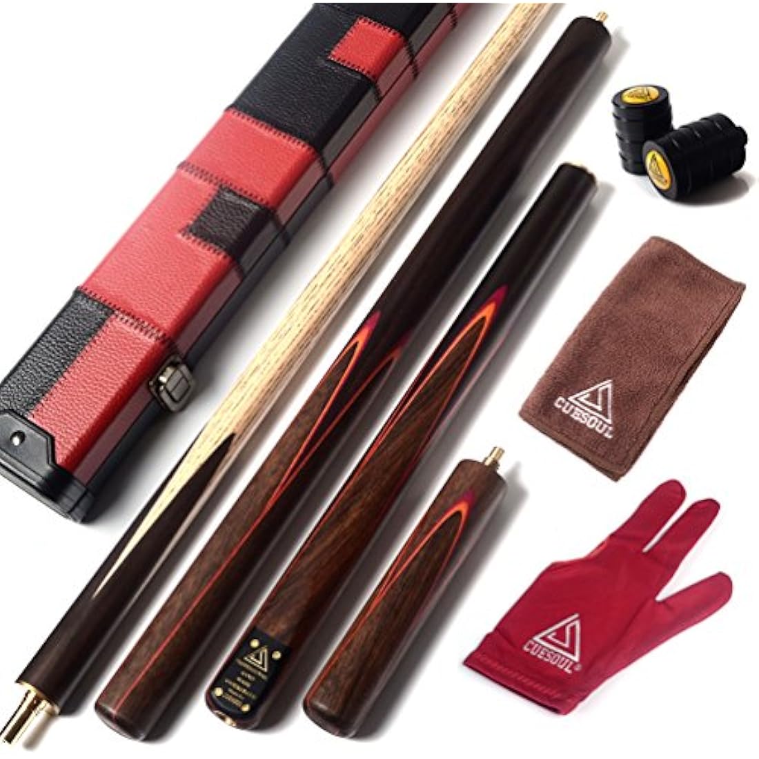 CUESOUL 57" 3/4 Joint Snooker Cue | Handcrafted Rosewood & Ash Wood Set