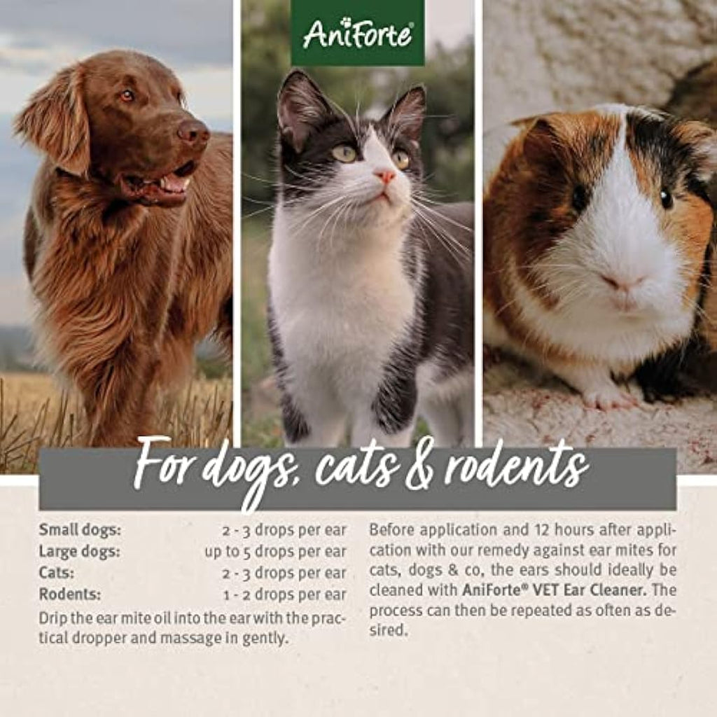 AniForte Ear Mite Drops – Natural Treatment for Dogs, Cats and Pets
