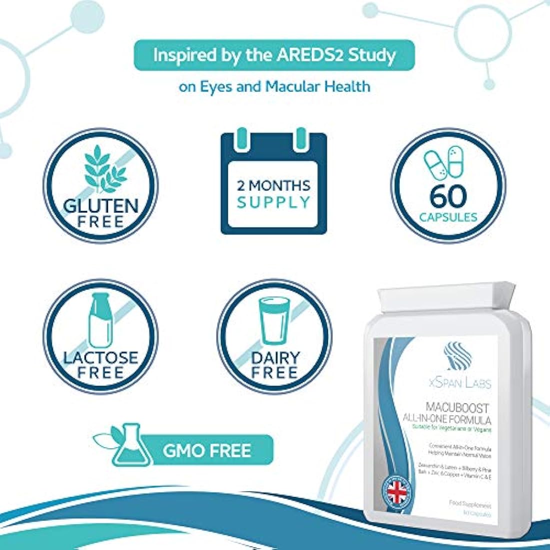 xSpan Labs MacuBoost AREDS 2 Eye Health Supplement - 60 Day Supply