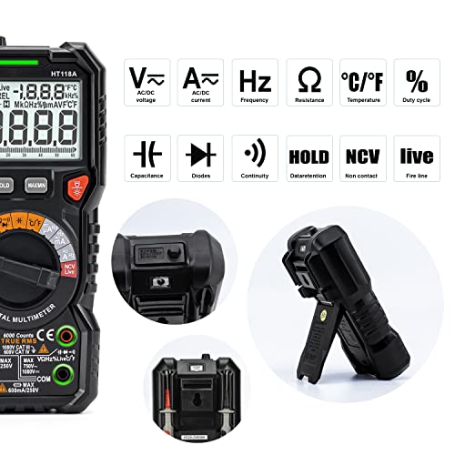 KAIWEETS HT118A Digital Multimeter | 6000 Counts T-RMS Auto-Ranging