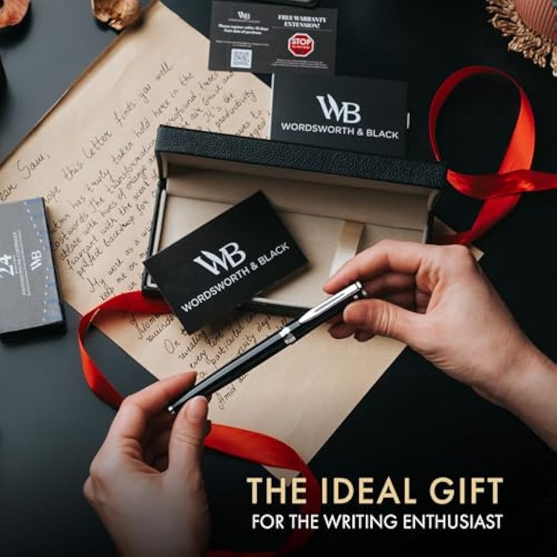 Wordsworth & Black Calligraphy Fountain Pen Set with 24 Ink Cartridges