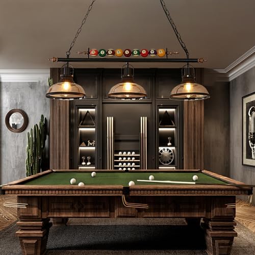 Retro Industrial Billiard Pendant Light | Black Iron Chandelier