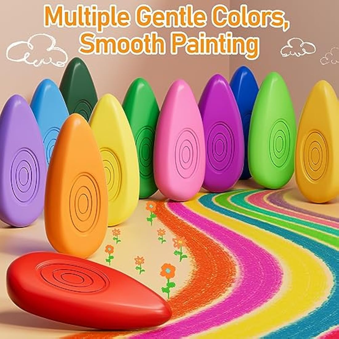 Jolof Store 24 Colors Toddler Crayons – Non-Toxic Washable Art Supplies