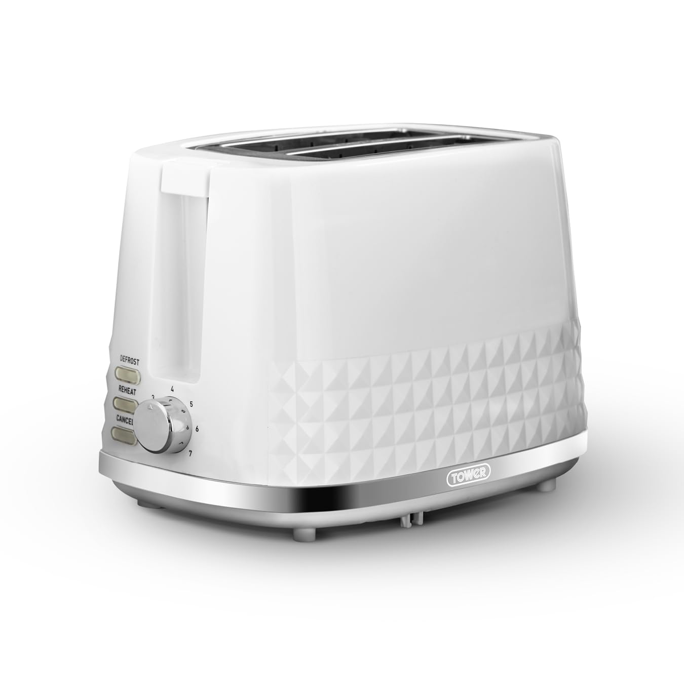 Tower Solitaire 2 Slice Toaster | 850W with Browning Control – White