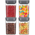 MR.SIGA Airtight Food Storage Containers - 4 Pack Stackable BPA Free Gray