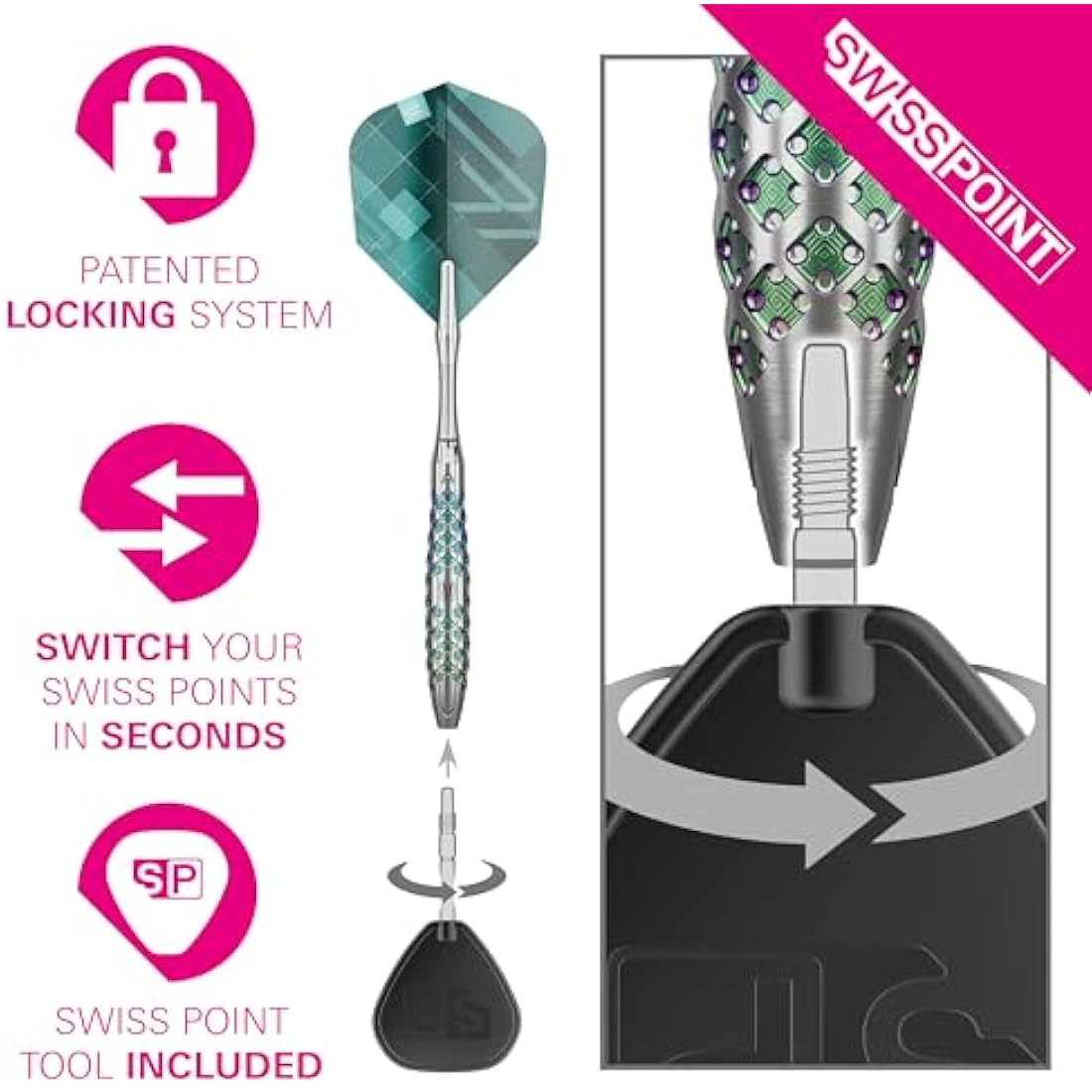 Target Darts Rove 90% Tungsten Steel Tip Swiss Point Darts Set