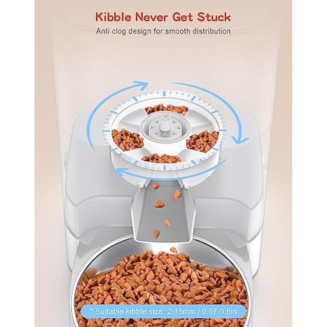 HoneyGuaridan Automatic Cat Feeder for 2 Cats | 3.5L Dual Food Dispenser