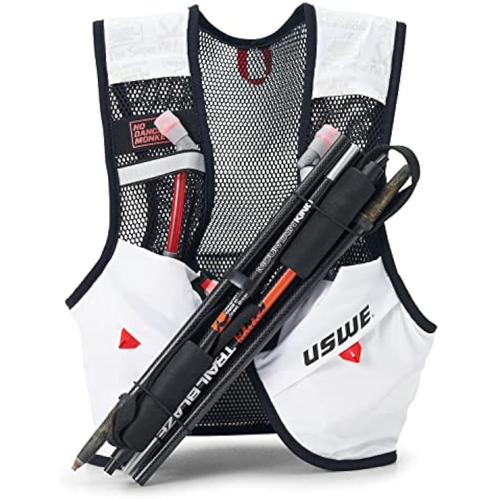 USWE Pace 2L Running Vest Hydration Pack with 2 UltraFlasks – White/Black