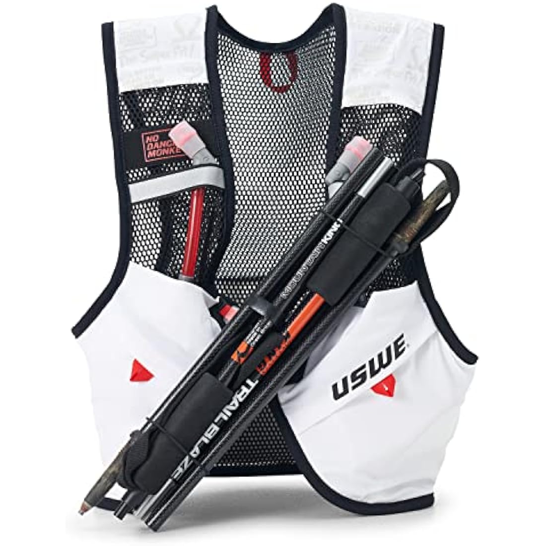 USWE Pace 2L Running Vest Hydration Pack with 2 UltraFlasks – White/Black