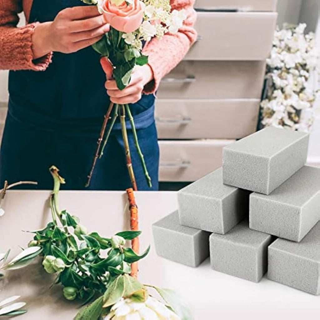 LOLYSIC Dry Floral Foam Blocks for Flower Arranging, 6 Pcs – Grey