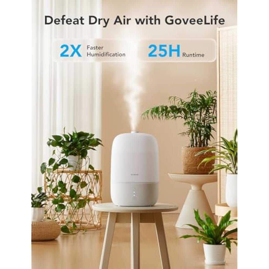 GoveeLife 3L Smart Cool Mist Humidifier | WiFi App & Voice Control