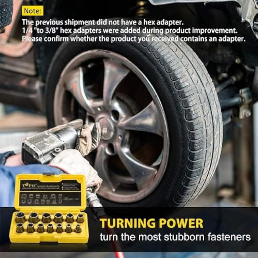 13+1 Piece Impact Bolt & Nut Remover Set | 3/8" Drive