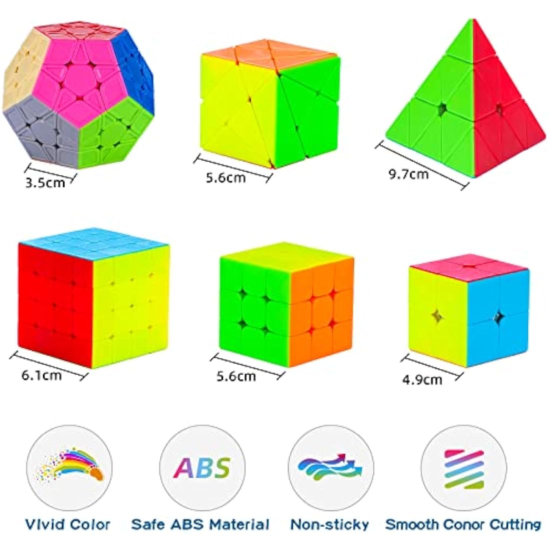 Coolzon Speed Cube Set | 6 Pack Stickerless Magic Puzzles for All Ages