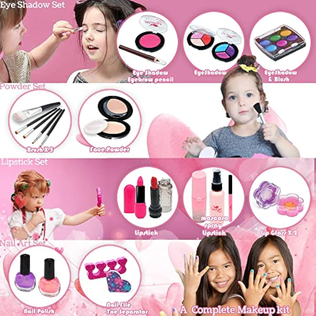 Kids Makeup Kit – 25pc Washable Non-Toxic Pretend Play Set