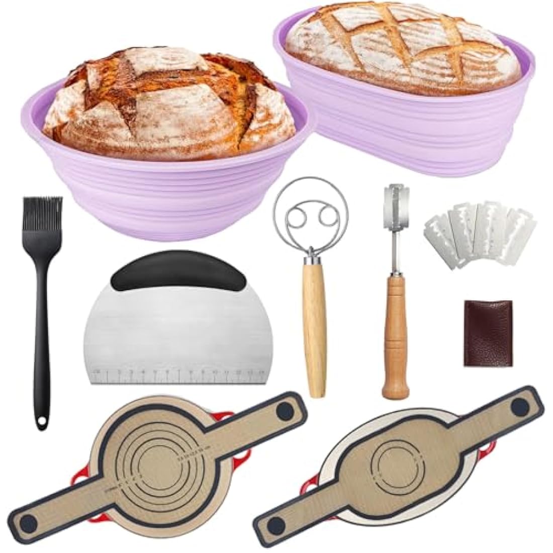 Sourdough Starter Kit – 9" & 10" Silicone Proofing Baskets