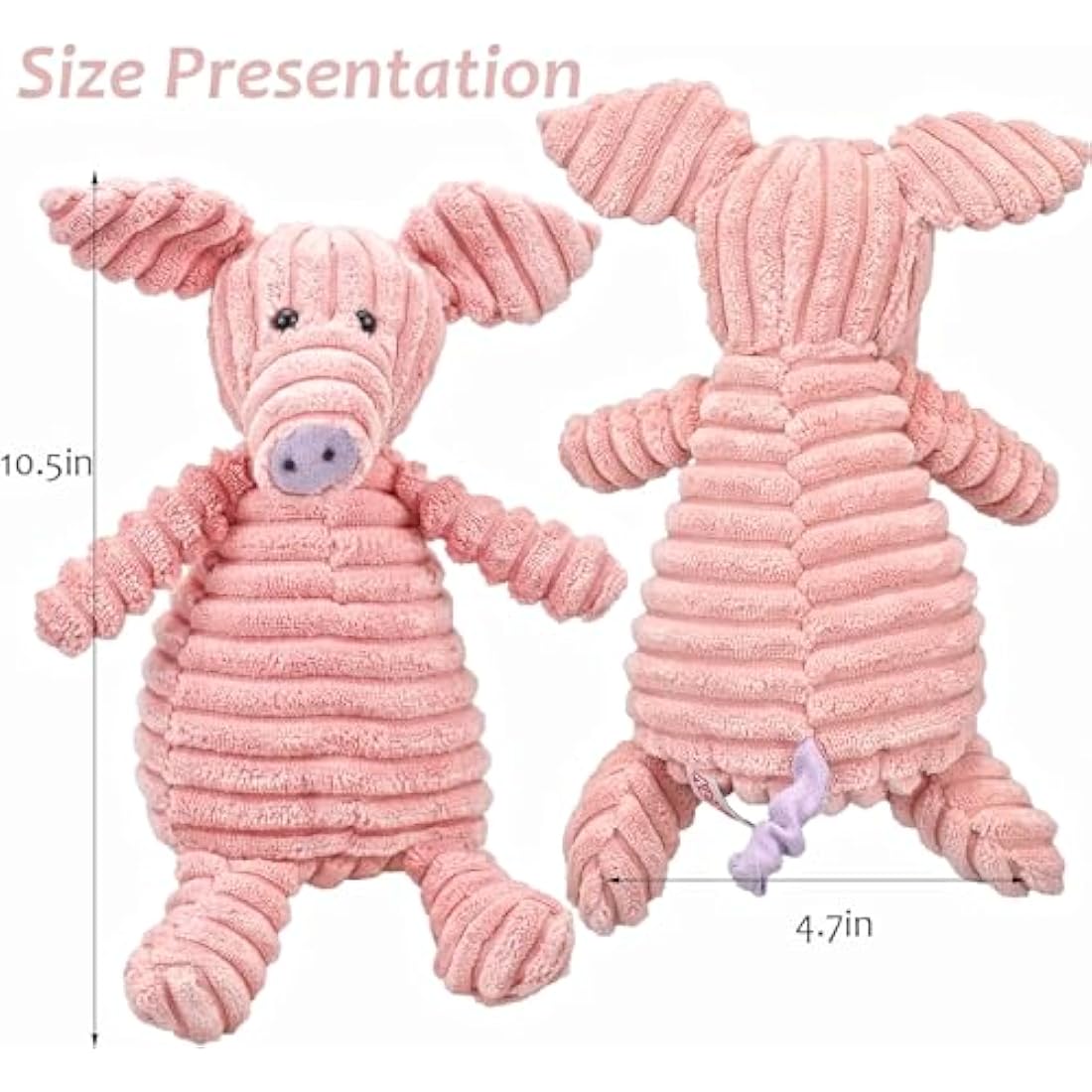 5-Pack Squeaky Plush Dog Toys for Aggressive Chewers