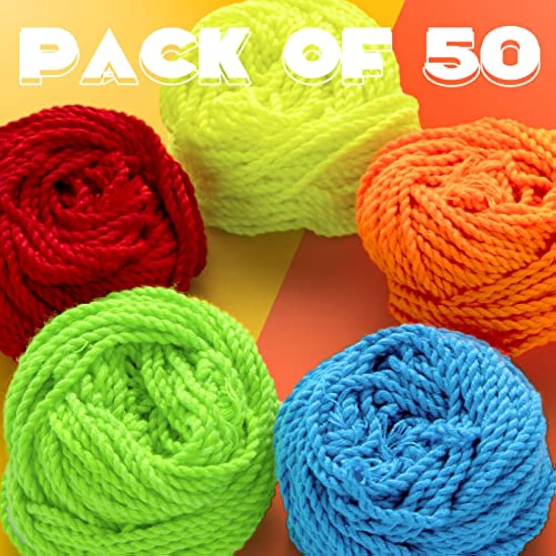 MAGICYOYO 50 Pack Yoyo Strings | 100% Polyester Replacement - Rainbow Colors