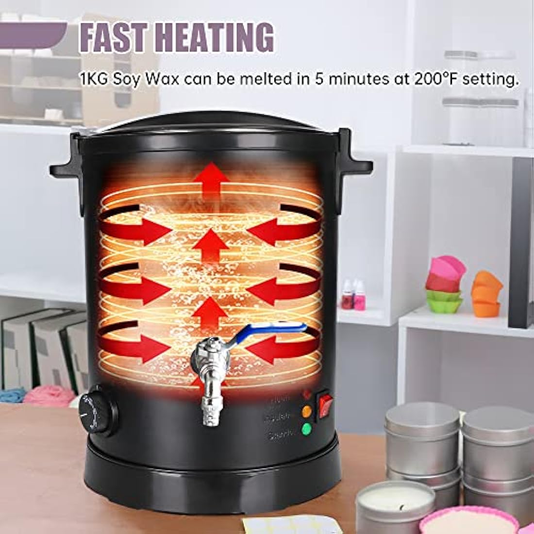 TOAUTO 8L Electric Wax Melter – Commercial Candle Making Machine
