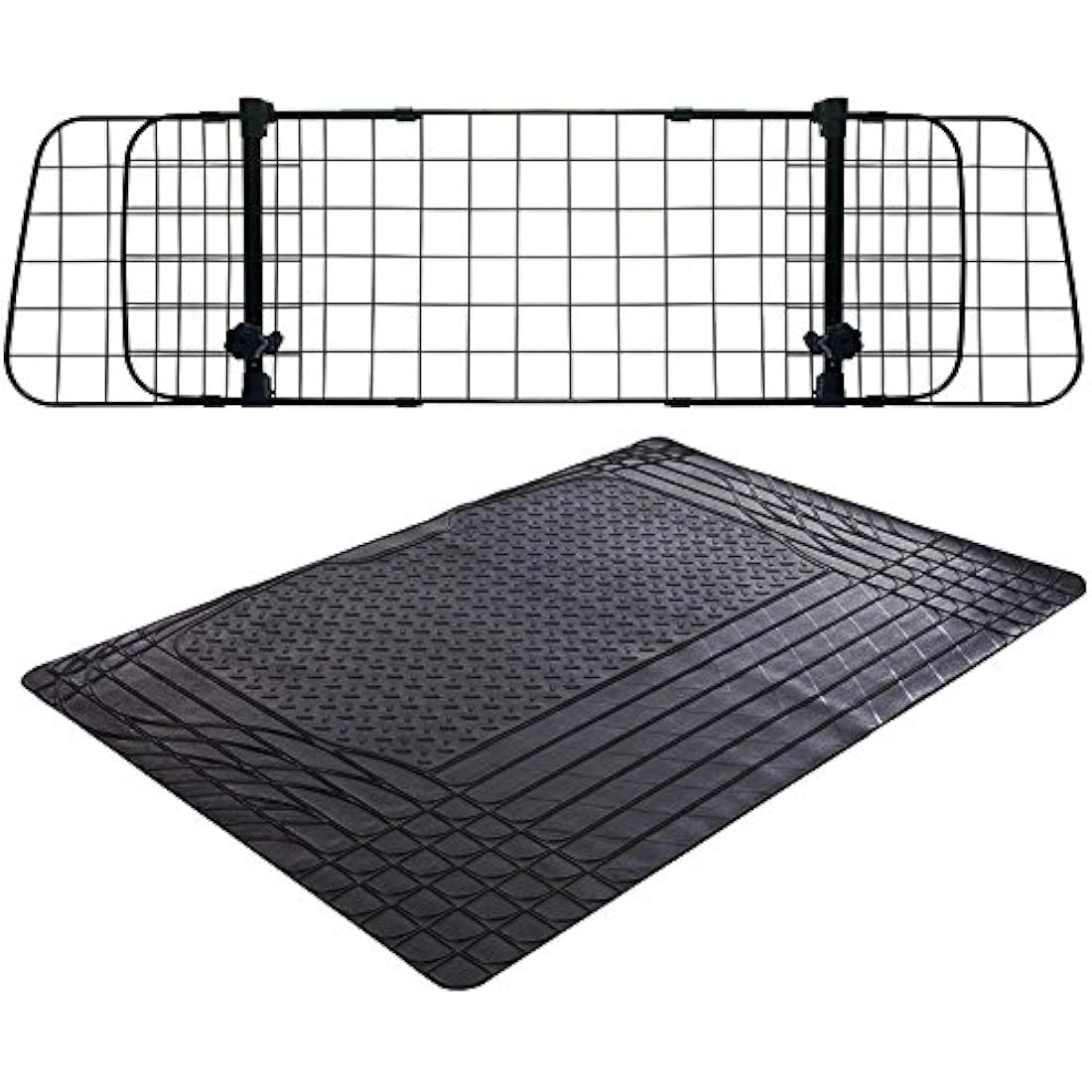 XtremeAuto Universal Rubber Car Boot Liner & Mesh Dog Guard Barrier Kit