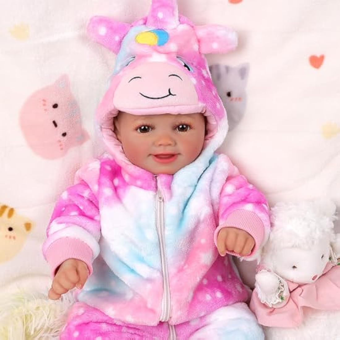 Babeside 17 Inch Realistic Reborn Baby Doll – Smiling Vinyl Newborn Girl