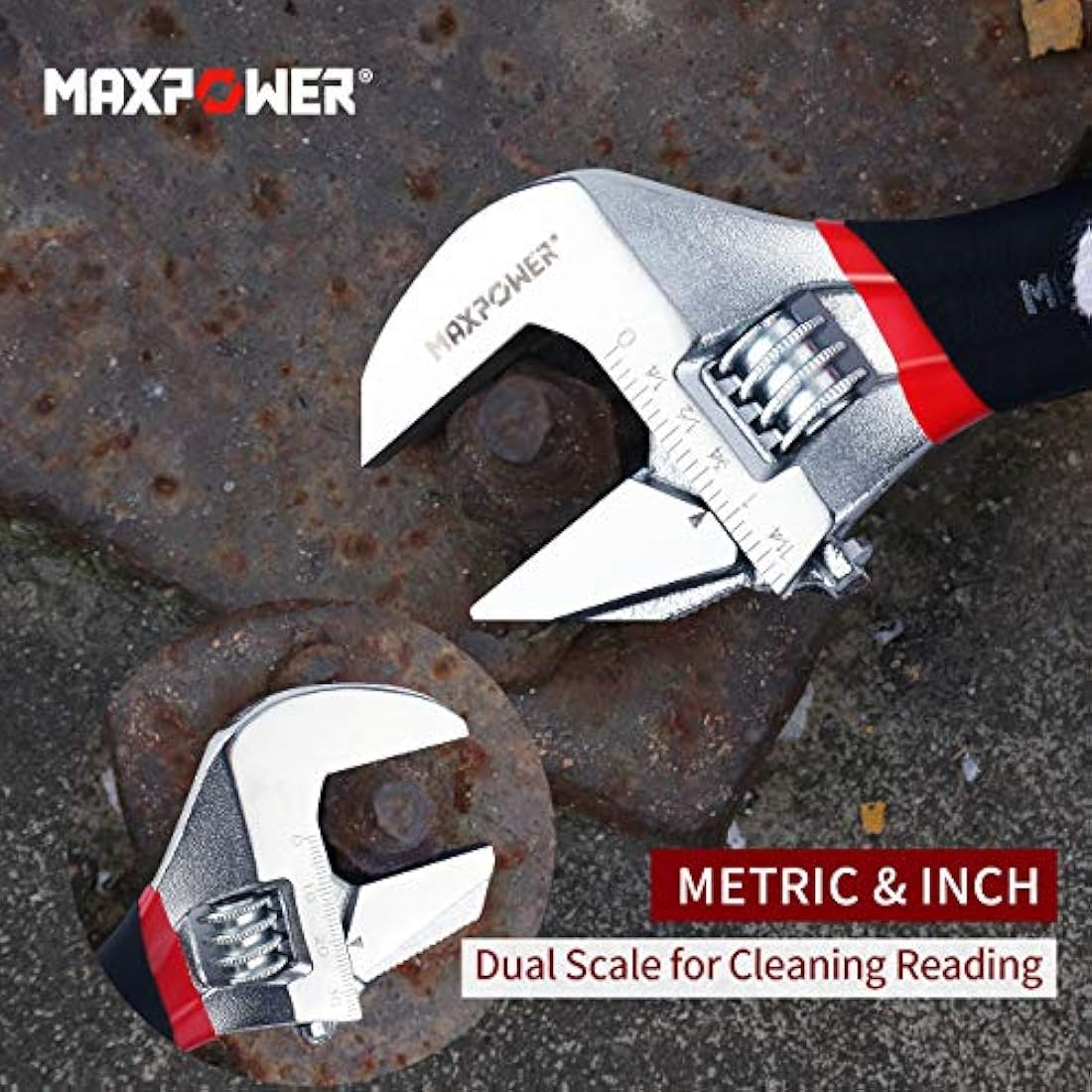 MAXPOWER 2-in-1 Adjustable Wrench Set | Reversible Pipe Spanner (2pc)