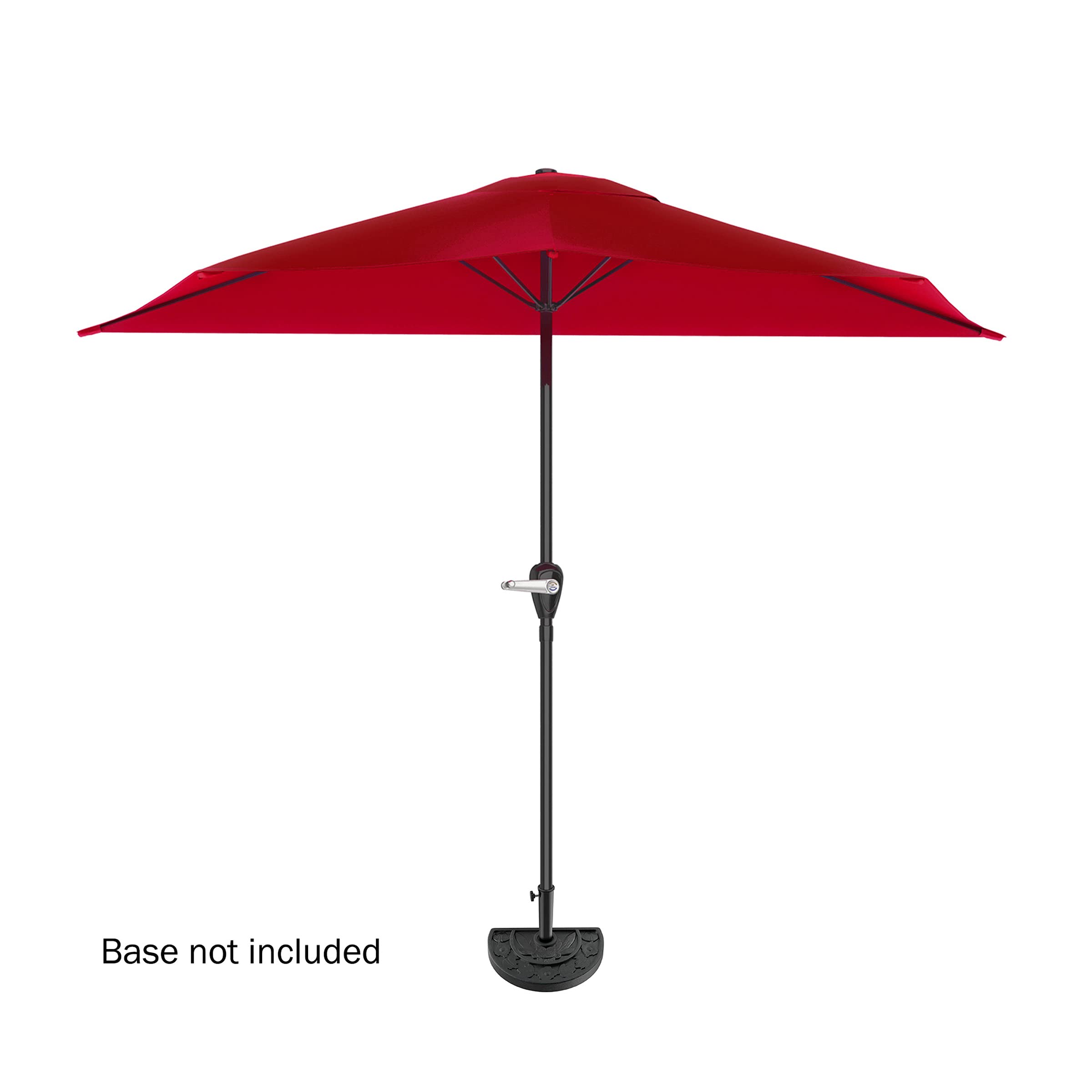 Jolof Store 9-Foot Half Patio Umbrella | Red Vented Canopy with Crank