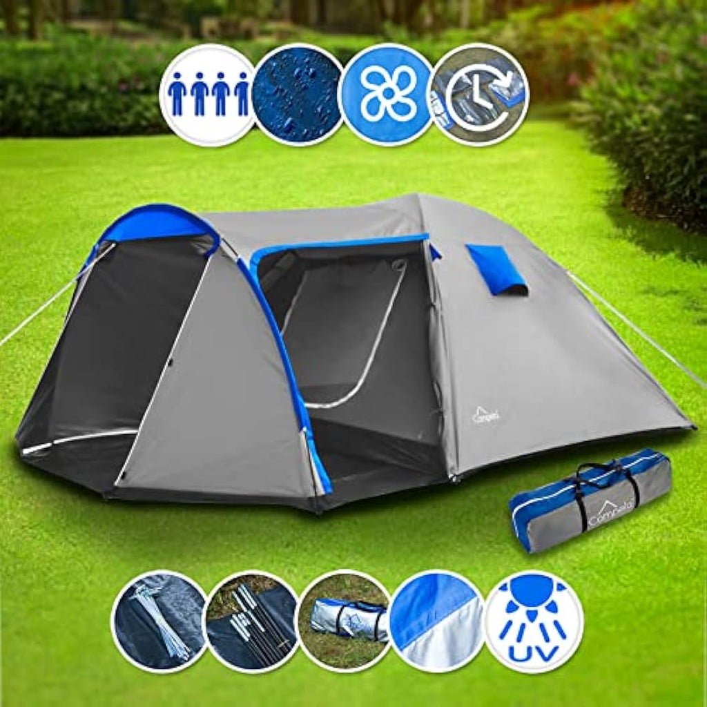 Campela CA0013 Family Tent | 3-4 Person Waterproof Quick Assembly
