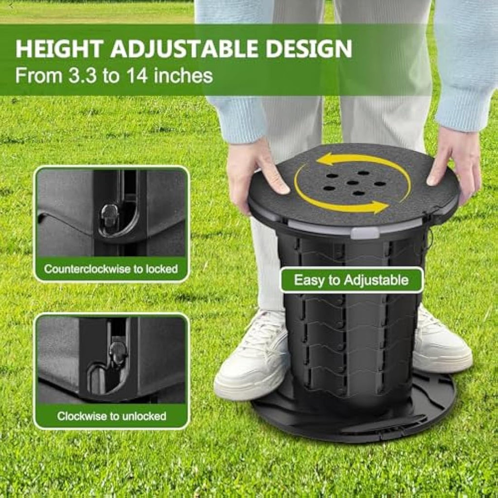 BLIKA Retractable Portable Toilet – Collapsible Camping Potty with PU Cushion