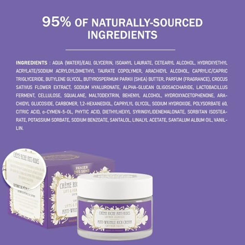 Panier des Sens Anti-Aging Face Cream with Hyaluronic Acid & Saffron – 50ml