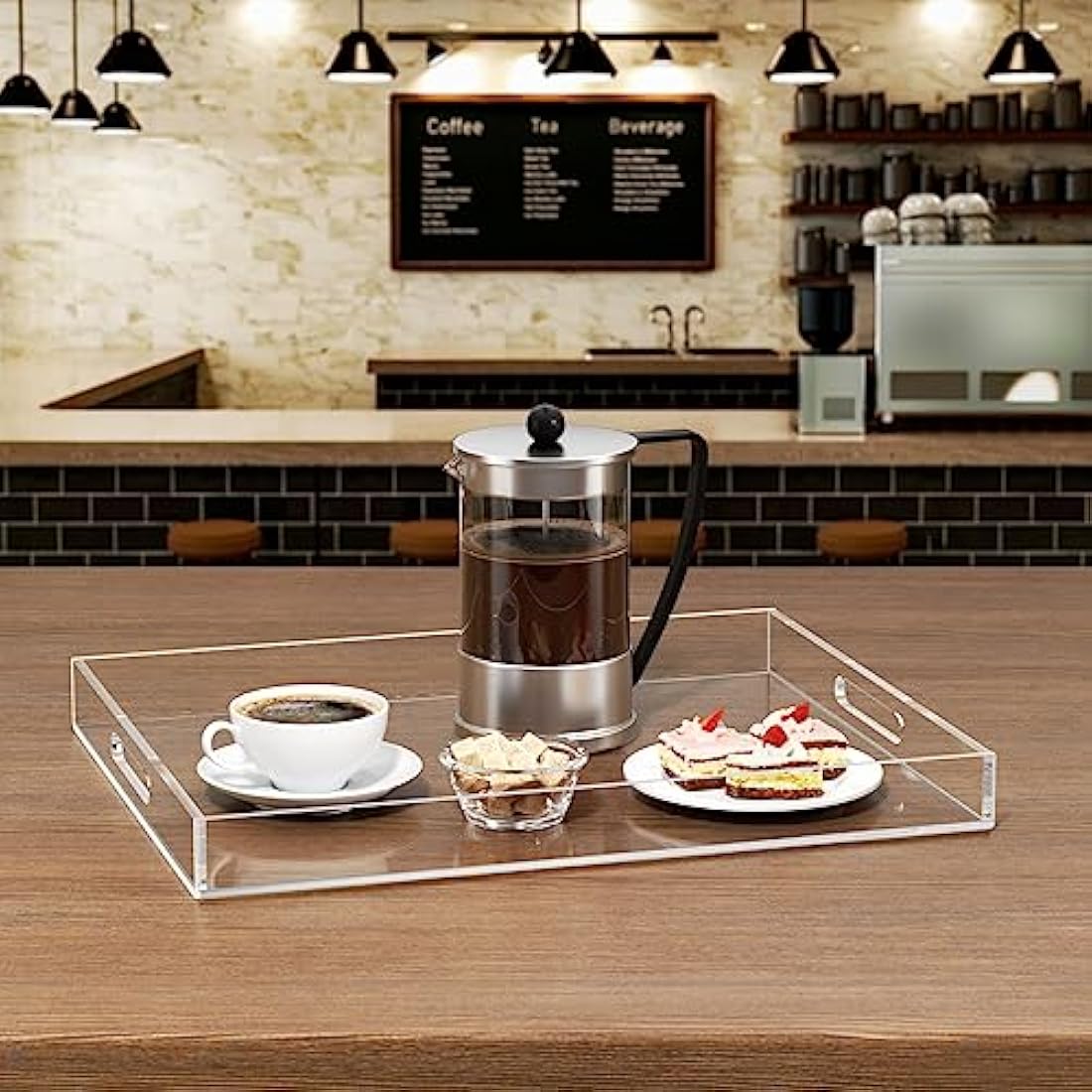 Acrylic Serving Tray | 12x16 Spill-Proof Coffee Table Tray