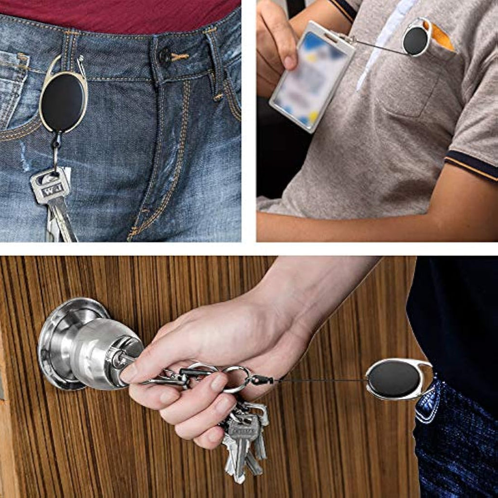 Retractable Lanyard Set | 12-Piece Waterproof ID Badge Holder