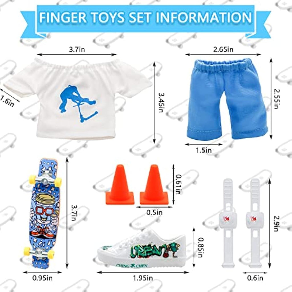 Morofme Finger Skateboard Set – Mini Fingerboard with Shoes and Pants