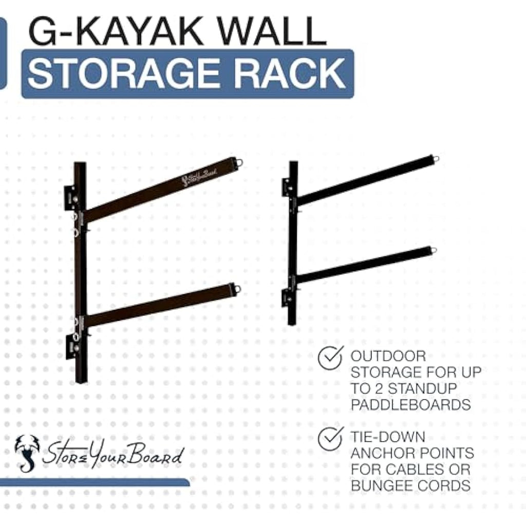 StoreYourBoard 2 Kayak Wall Mount Rack – Heavy Duty Adjustable Storage