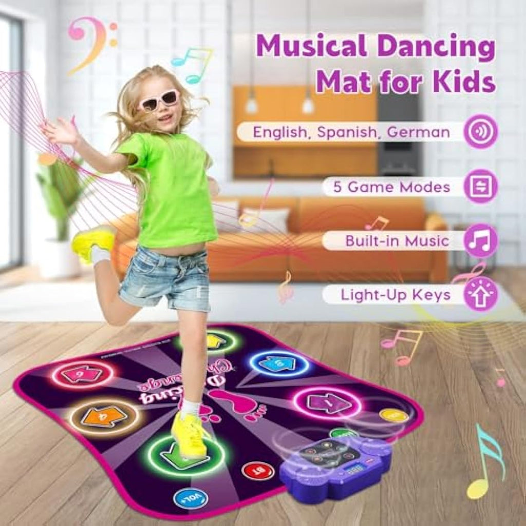 Jolof Store Light Up Dance Mat – Bluetooth Music Game Pad for Kids