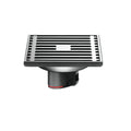 Qrity Matte Black Stainless Steel Square Floor Drain - Anti-Odor Shower