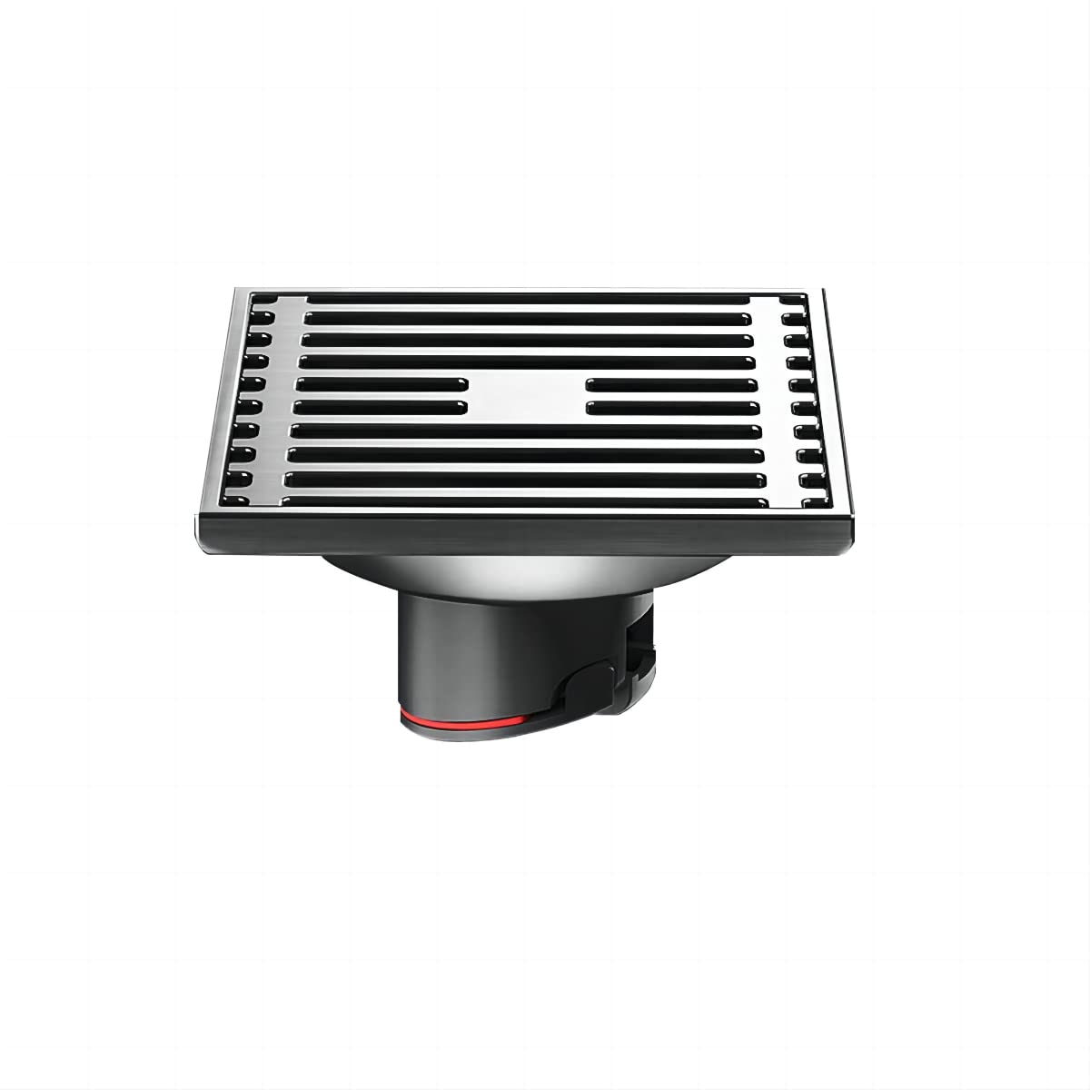 Qrity Matte Black Stainless Steel Square Floor Drain - Anti-Odor Shower