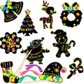 48pc Christmas Scratch Art Kit – DIY Rainbow Hanging Ornaments