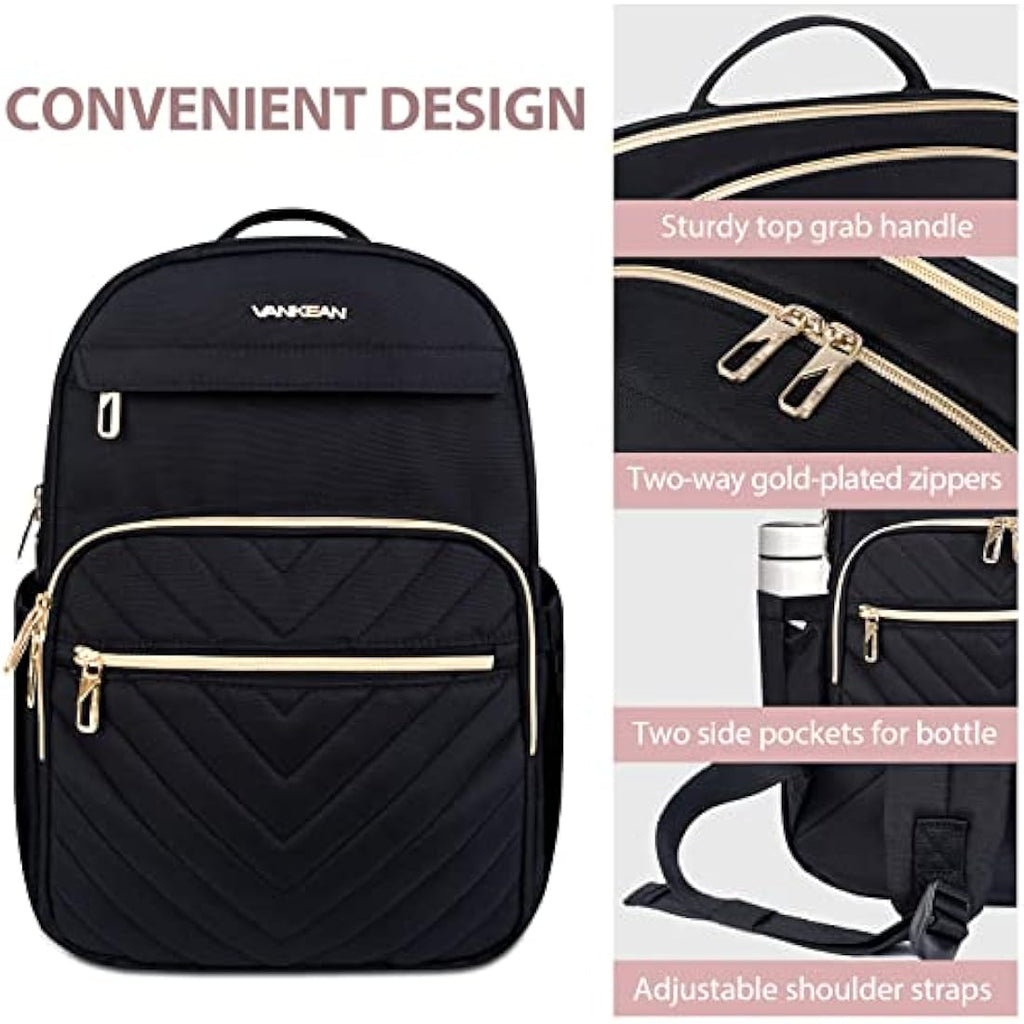 VANKEAN 15.6 Inch Laptop Backpack | Waterproof Travel Bag with USB Port