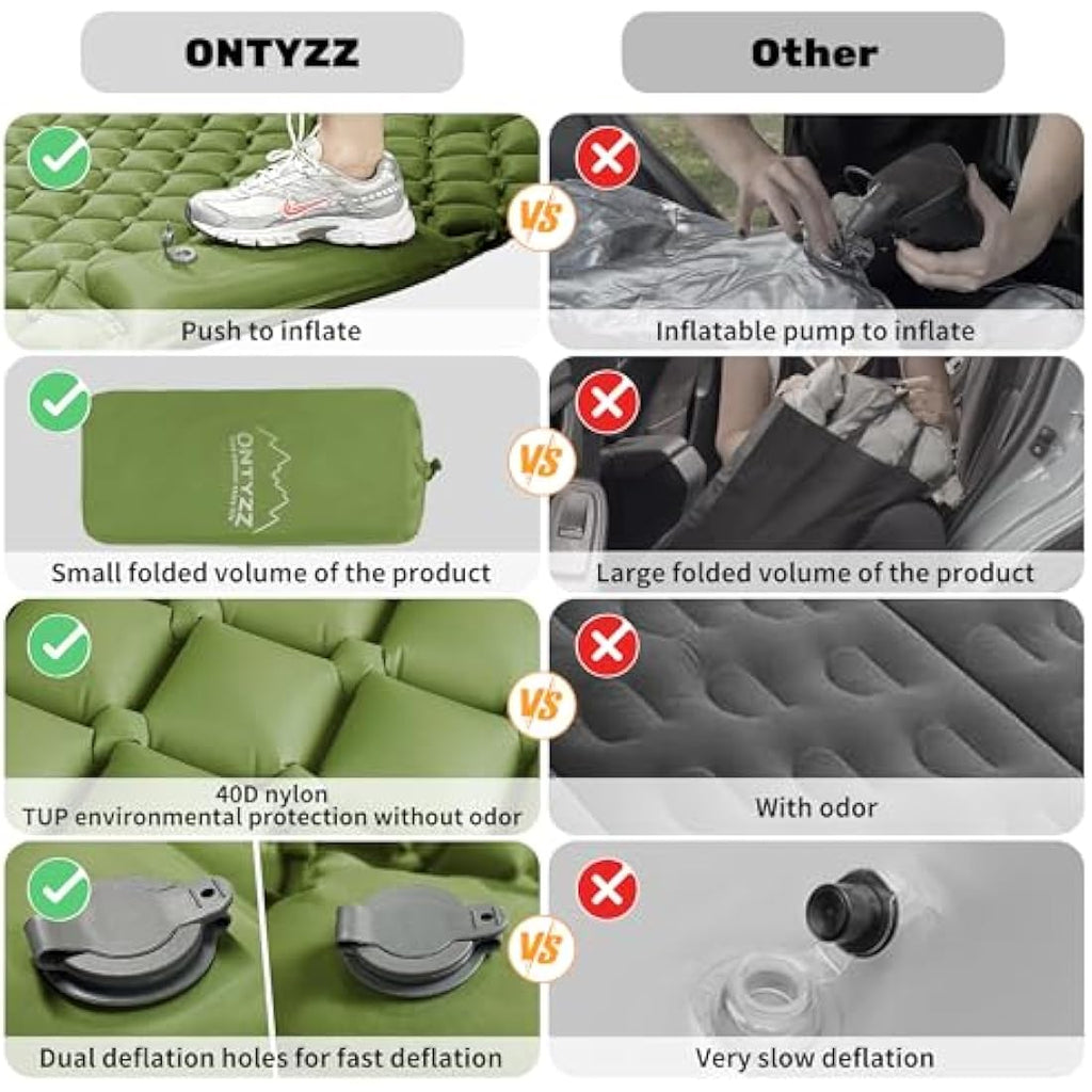 ONTYZZ SUV Car Inflatable Mattress – 2 Person Self Inflating Bed with Pump