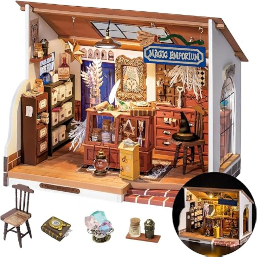 Rolife Kiki's Magic Emporium DIY Miniature House Kit with LED Light