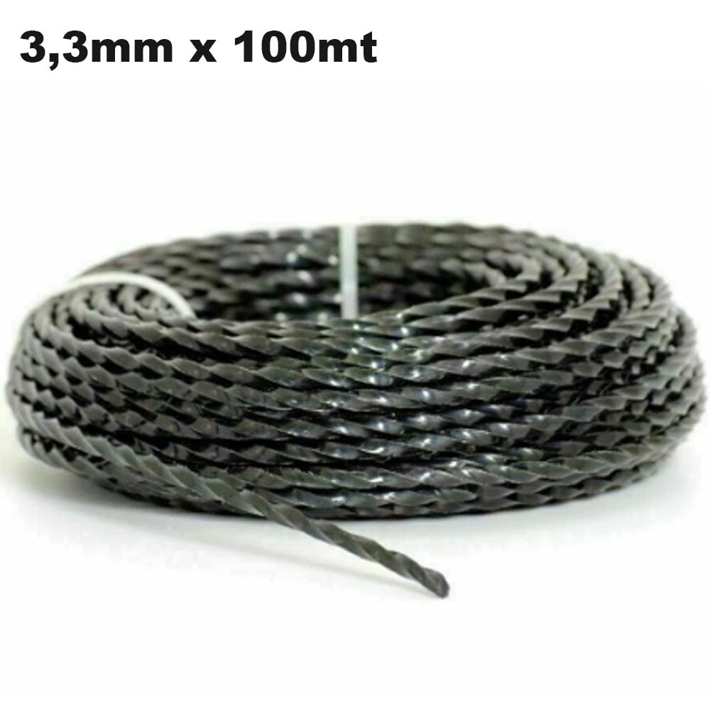 Riegolux Black Helicoidal Nylon Trimmer Thread - 3.3mm x 100m Line