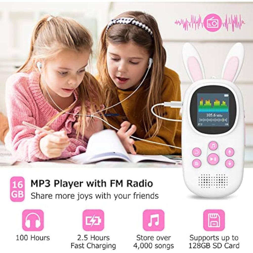 Bunny Kids MP3 Player with Bluetooth 5.0 and Speaker