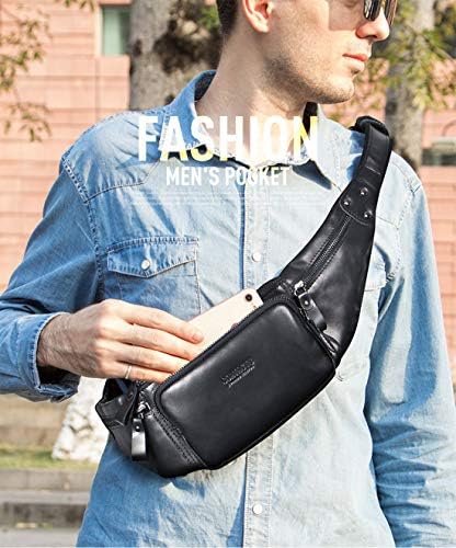 Men's Leather Waist Pack – Waterproof Business Sling Bag